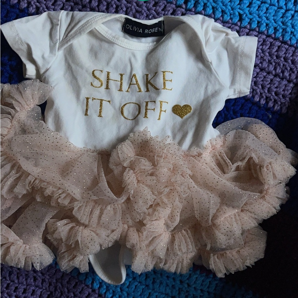 Olivia Rose White and Gold Kids Dress